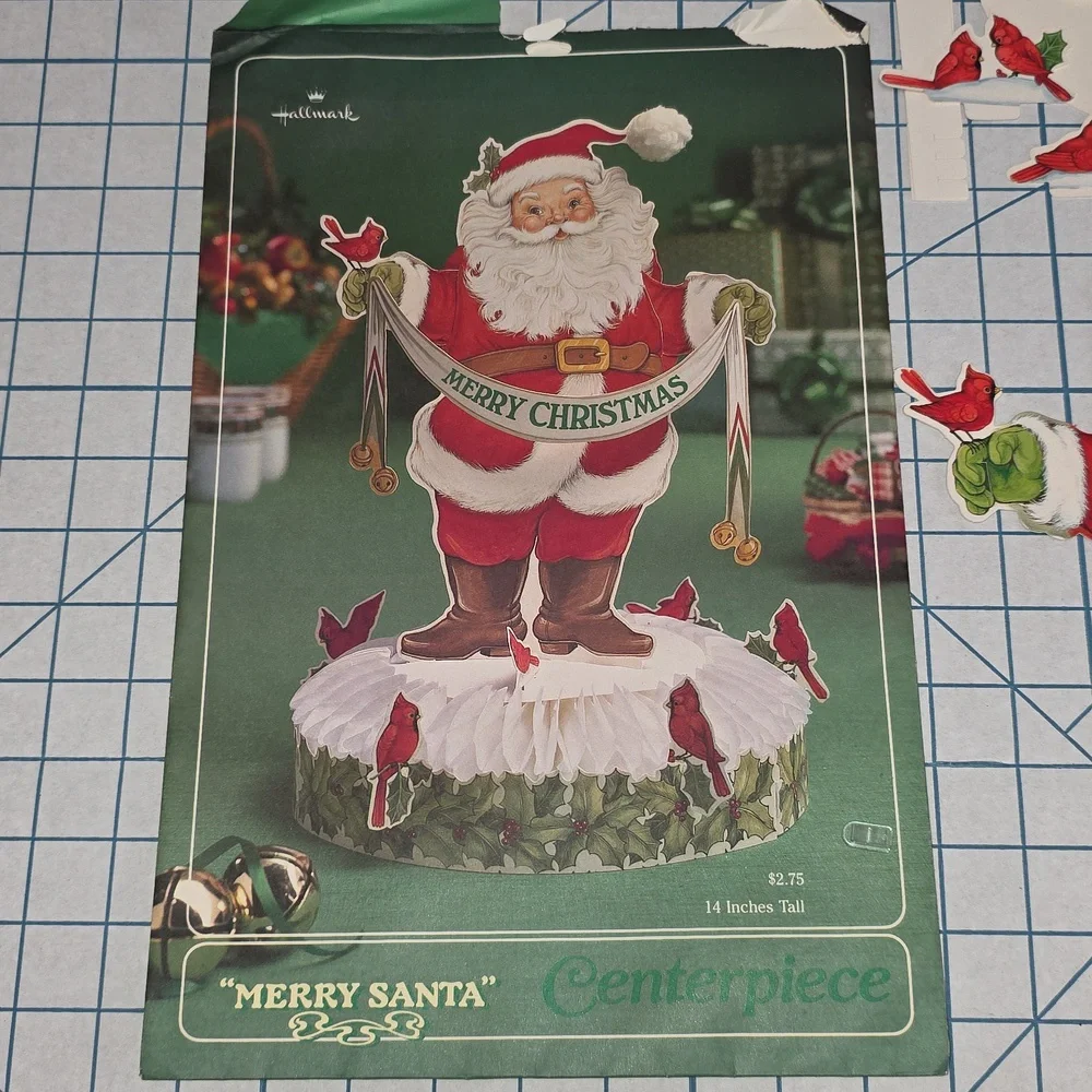 Hallmark‎ Merry Santa Christmas Centerpiece in Red and White 14